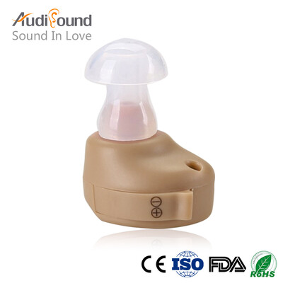 

Audisound 906 Hearing Aid Portable Small In The Ear Invisible Best Hearing Amplifier Ear Care Tools with 2x AG3 Battery