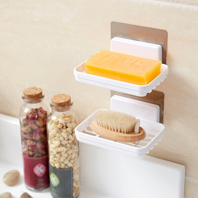 

You Mu no trace free punching bathroom soap box plastic bathroom drain rack wall-mounted soap box