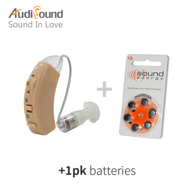 

Audisound Высокое качество Brand New Слуховые аппараты за Ухо Усилитель для слуха для старейшины с 6PCS / 1 CARD A13 Аккумулятор