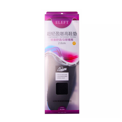 

ELEFT Lightweight Elevated Insoles Invisible Cushions Full Pad Men And Women Black 2Cm
