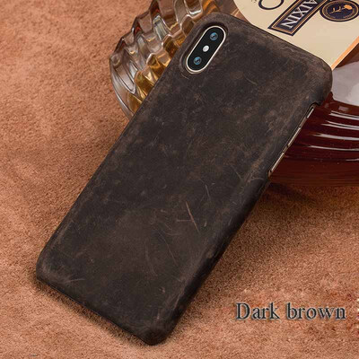 

LANGSIDI натуральный кожаный чехол для iPhone X Case Vintage Сумасшедшая кожа лошади