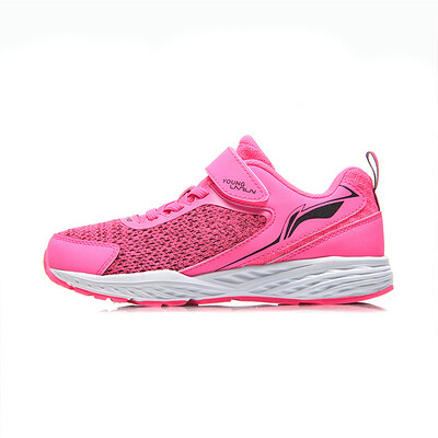 

Li Ning childrens shoes female childrens sports shoes shock absorption wear Li Ning cloud bottom Velcro children running shoes YKFN052-2 fluorescent fruit powder standard black 33
