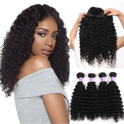 

Indian Virgin Hair deep wave 4 Bundles Unprocessed Virgin Human Hair Weave Bundles Extensions Natural Color