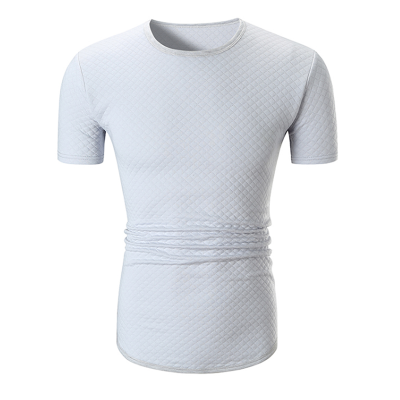 

New Mens Fashion Casual Short Sleeve T-shirt Male Round Neck Slim Fit Solid Color T-shirt Tops