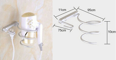 

Wall-mounted bathroom shelf hair dryer rack holder with 2 hooks cup Nail Cliper Comb Toothpaste toothbrush Storage Shelf