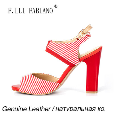 

FLLIFABIANO Simple Beautiful Summer Sandals Red Bottom High Heels Women Sandals Red&White Elastic Ankle Strap