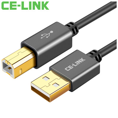 

CE-LINK printer data cable usb20 square port power cable support HP Canon Epson printer A male to B public round black 15 meters