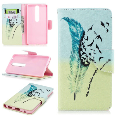 

BEFOSPEY Painting PU LeatherSoft TPU Card Slot Stand Wallet Case For Nokia 655"2017