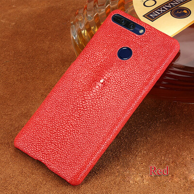 

Genuine Leather Phone Case For Huawei Honor V9 Case Natural Pearl Fish Skin Back Cover For Mate 9 10 Pro Case