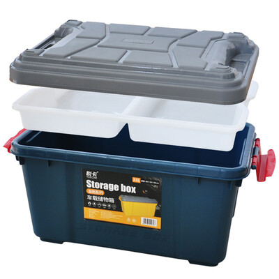 

YUECAR car storage box storage box car trunk storage box King Kong series dark green large transparent compartment
