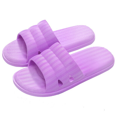 

Antarctic Nanjiren Antarctic slippers female fine lines horizontal strip home bathroom shower sandals purple 40-41 yards 19D013