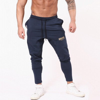 

Muscle brothers fitness mens cotton sport Slim outdoor training fashion casual new trend personality trousers