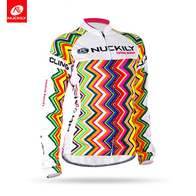 

NUCKILY Summer Cycling Jersey Ladies Colorful Long Sleeve Road Bike Wear GH004