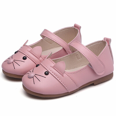 

Children Shoes Girls Shoes 2018 Autumn Lovely Cat Bunny Princess Flat Fashion PU Leather Toddler Kids Shoes For Girl Baby Shoes