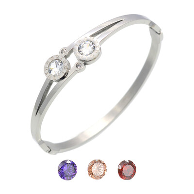 

Explosive Roman alphabet for diamond zircon bracelets Open buckle titanium steel bracelet jewelry