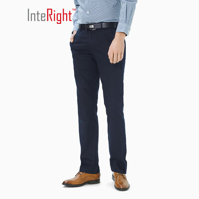 

INTERIGHT silk lyocell blended micro-elastic mens business casual pants dark blue 36 yards