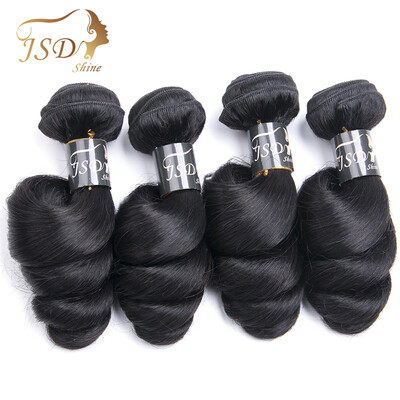 

JSDShine Hair Products 7A Brazilian Virgin Hair Loose Wave 4 Bundles Unprocessed Human Hair Bundles Virgin Brazilian Hair Weave