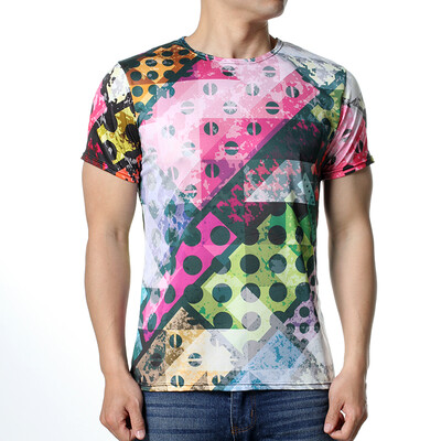 

Mens Round Neck Personality Printed Short Sleeves T-shirts