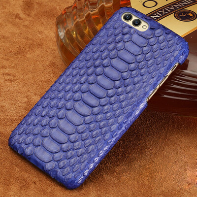 

Genuine Leather Phone Case For HUAWEI V10 Case Natural Python Skin For P10 P20 Pro P Smart Back Cover