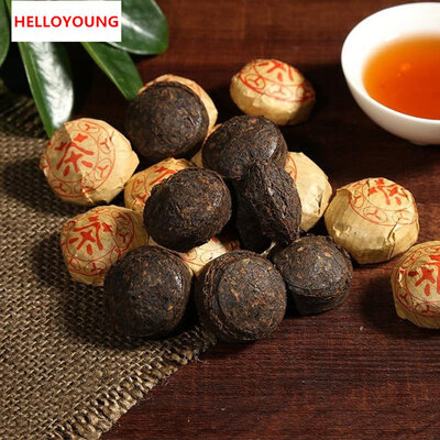 

Menghai 250g Puer Tea Broken tuo mini cakes Yunnan cooked puer Tea tuo small Chinese origina health hand made ripe pu er tea