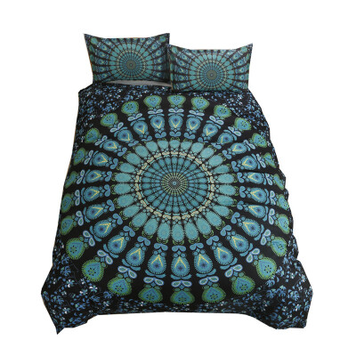 

iDouillet 3pcs Mandala Bedding Set Bohemian Polyster Microfiber Boho Reversible Duver Cover&2 Pillowcases Twin Full Queen King