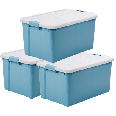 

Alice IRIS storage box storage box storage box CSB60L white blue 3 Pack