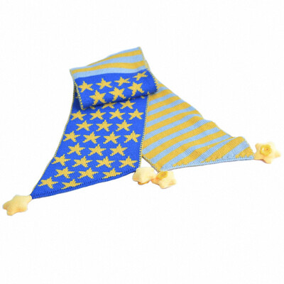

Children's Cartoon Cute Scarf Lots Star Charm Pendant Stripe Knit For Boys and Girls Scarves