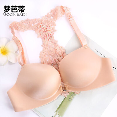 

Dream Patty front buckle bra gathered small chest lace sexy underwear female no steel ring to receive the milk on the support bra 7457 skin color 80B