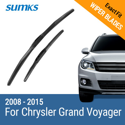 

SUMKS Wiper Blades for Chrysler Grand Voyager 26"&20" Fit Hook Arms 2008 2009 2010 2011 2012 2013 2014 2015