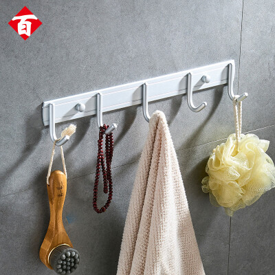 

Hundred words free punching space aluminum hook coat hook bathroom bathroom wall hook 5 hook