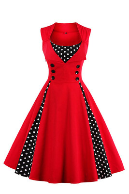 

MisShow 2017 Plus Size Summer Women Dot Vintage Audrey Hepbum 50s Rockabilly Robe Retro Party Dress Feminino Vestidos