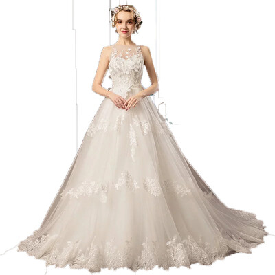 

Lace Embroidery Beads Zipper Sexy Modern A Line Wedding Gown