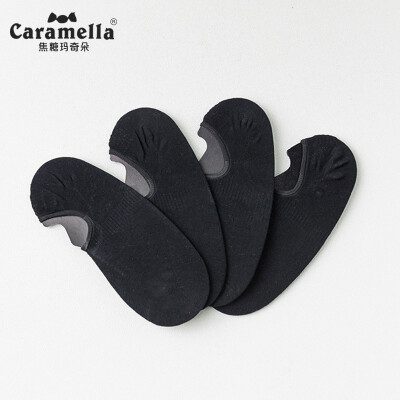 

Caramella mens boat socks spring&summer shallow mouth invisible socks comfortable breathable gift box socks slip invisible cotton socks 53304 black code