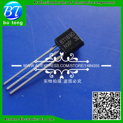 

50pcs free shipping BT169D BT169 TO-92 Triacs Thyristor SCR 400V 9A 3-Pin SPT