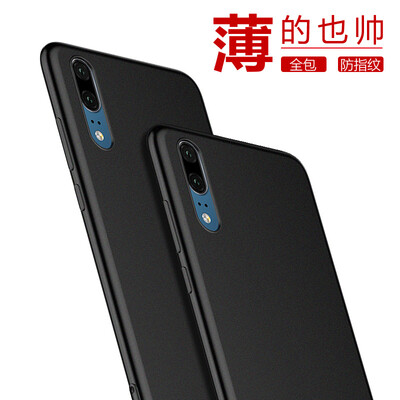 

ESCASE Huawei P20 Mobile Shell Huawei Mobile Soft Case Scratch Scrub Felt All-inclusive Protective Case Gentleman Black