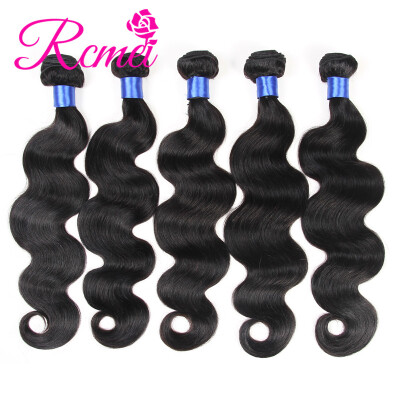 

Rcmei 8A Raw Virgin Hair Brazilian Human Hair Body Weave 5 Bundles Double Weft Human Hair