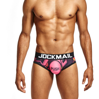

JOCKMAIL Mens Underwear Low-Waist Polyamide Print Mens Briefs Comfortable Fresh Briefs