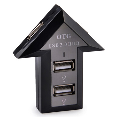 

buself стрелка форму 4 - х портовый USB 2.0 гнв узла для смартфона компьютер (черный).
