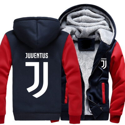 

2018 New USA SIZE Men Winter Autumn Hoodies Juventus JT pattern Fleece Coat Baseball Uniform Sportswear Jacket wool