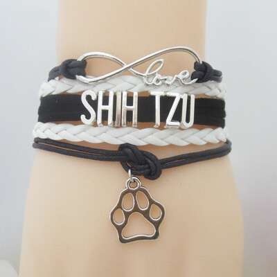 

Fashion Leather Multi-layers Jewelry Shiba Inu Mom Dog Charm Bracelet for Couple Infinity Love Animal Puppy Men Women Chain Bangle