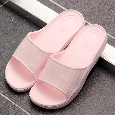 

Ou Runzhe slippers home bathroom EVA thick bottom non-slip sandals pink M code