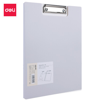 

Deli deli music series A4 vertical folding board clip practical meeting folder gray 72500