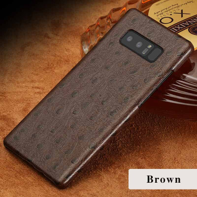 

Genuine Leather Phone Case For Samsung Note 8 Case Ostrich Texture Back Cover For S7 S8 Plus Case