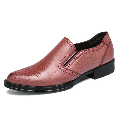 

DJSUNNYMIX 2018 Business Mens Basic Flat Shoes Leather Gentle Wedding Dress Shoes Formal Wearing Shoes British Men Casual shoes
