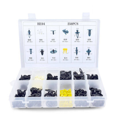 

CNIKESIN HE04 250PCS Mixed Auto Fastener Plastic Rivet Screw Car Bumper Fender Panel Interior Lining Retainer Clips for Nissan