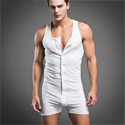 

2018 tide male models onesies cotton jumpsuit sexy underwear pajamas body home clothing
