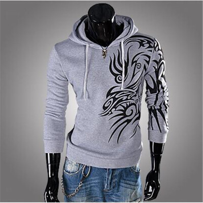 

Mens long sleeved sweater wholesale trade Korean fashion dragon stamp hooded hoodies coat trade