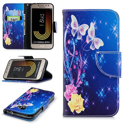 

BEFOSPEY Painting PU LeatherSoft TPU Card Slot Stand Wallet Case For Samsung Galaxy J2 Pro2018 J2201850"