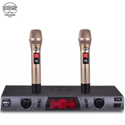 

Беспроводный микрофон BBS U-998 Один для двух микрофонов с микрофоном для конференц-связи Караоке Противолодочный микрофон Gold