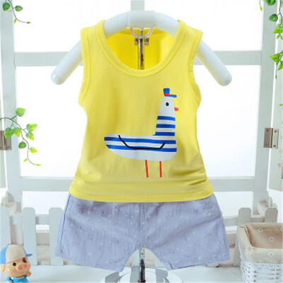 

Bamboo cotton baby cotton sleeveless vest shorts set boys&girls